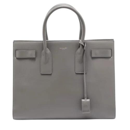 Pre-owned Leather totes Yves Saint Laurent Vintage , Gray , Dames