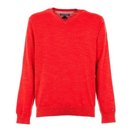 Heren Katoenen Trui - Rood Outlet Prijs Tommy Hilfiger , Red , Heren