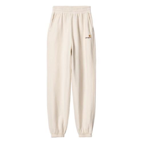 W American Script Sweat Pant Lange broek Carhartt Wip , Beige , Dames