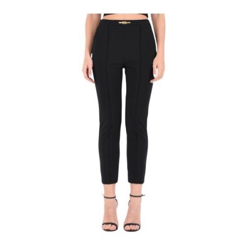 Enkellange rechte broek in bi-elastische stof Elisabetta Franchi , Bla...