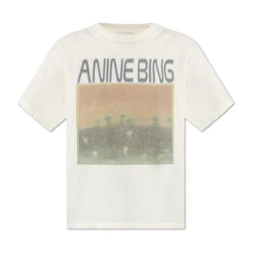 T-shirt met kleurrijke print Anine Bing , White , Dames