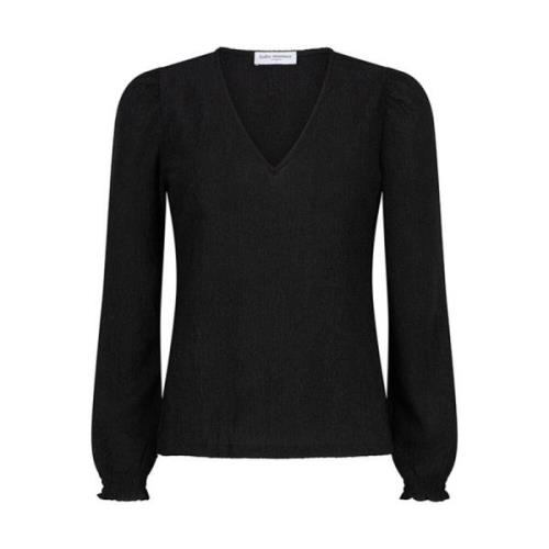 Anika Lange Mouw Top Lofty Manner , Black , Dames