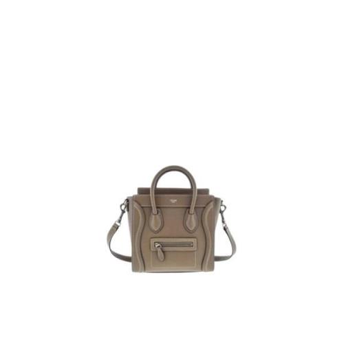 Grijze Leren Bagage Tas Celine , Gray , Dames