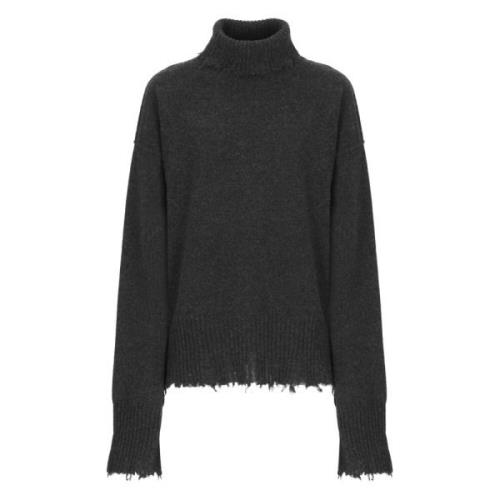 Donkergrijze Cashmere Hoge Hals Sweater UMA Wang , Gray , Dames