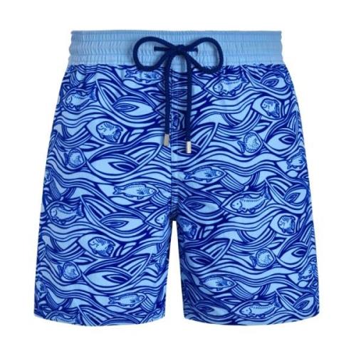 Heren Flocked Aquarium Zwemshorts Vilebrequin , Blue , Heren