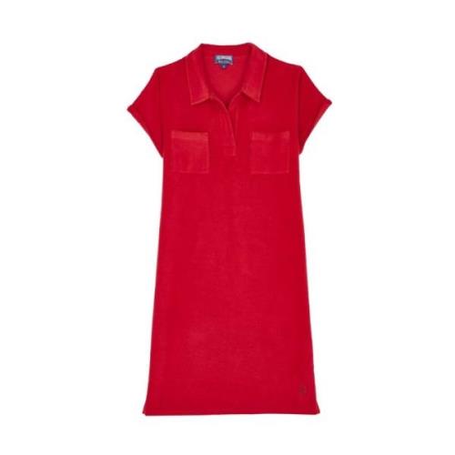 Terry Cloth Dress with Turtle Embroidery Vilebrequin , Red , Dames