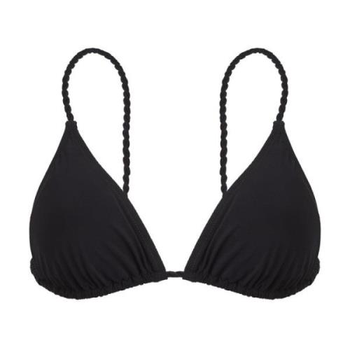 Gevlochten driehoek bikini top met kwastjes Vilebrequin , Black , Dame...