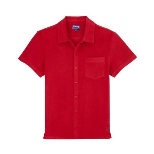 Katoenen Bowlingshirt met Schildpad Borduurwerk Vilebrequin , Red , He...