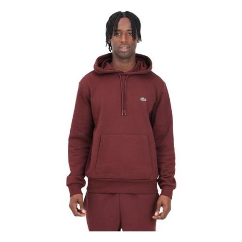 Bordeaux Hoodie Casual Herfst Winter Lacoste , Red , Heren