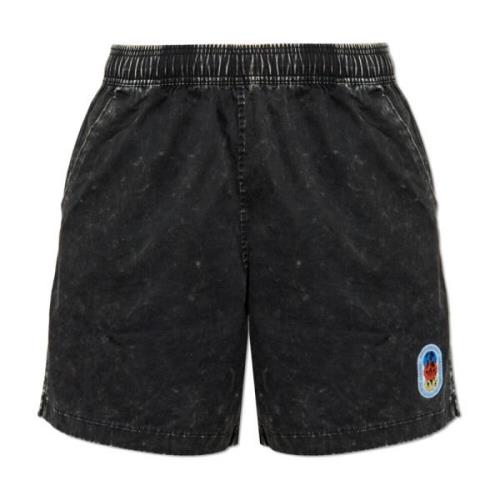 Katoenen shorts met vintage-effect Adidas Originals , Black , Heren