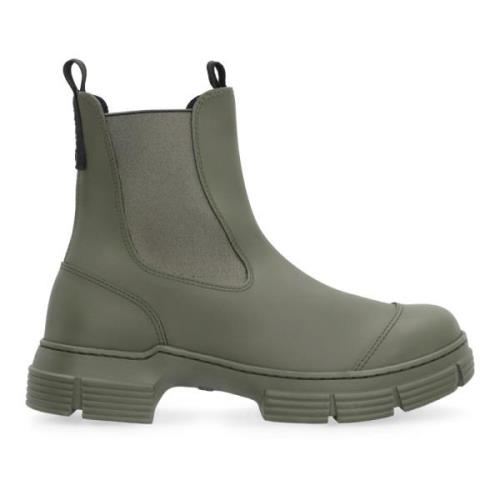 Elastische Inzet Regenlaarzen Ganni , Green , Dames