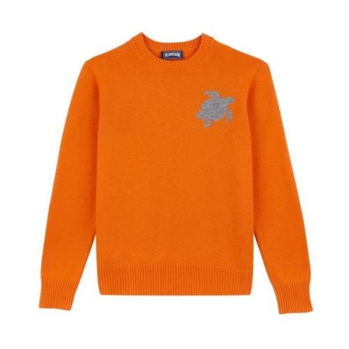 Herenwol en kasjmier schildpadsweater Vilebrequin , Orange , Heren