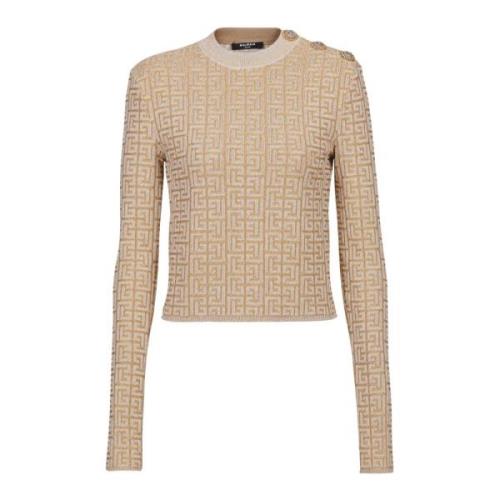 Labyrint gebreide top Balmain , Beige , Dames