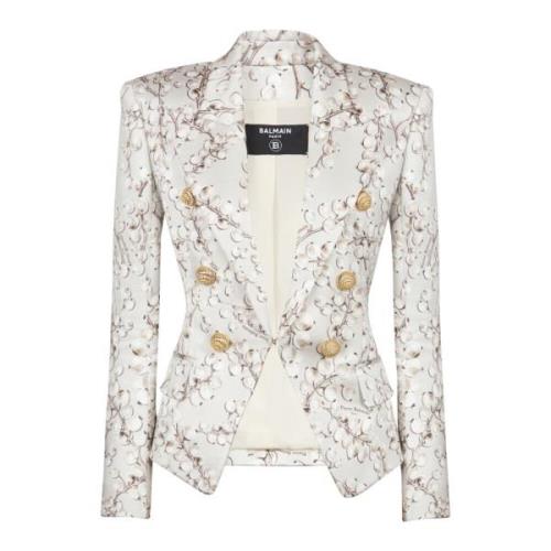 Satin jack met Rode bessen print Balmain , Multicolor , Dames