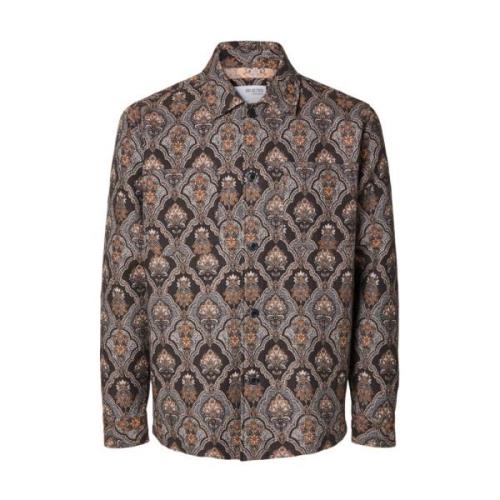 Jacquard Overhemd Lange Mouw Selected Homme , Multicolor , Heren