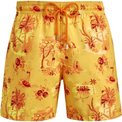 Heren Toile de Jouy en Surf Zwemshorts Vilebrequin , Yellow , Heren