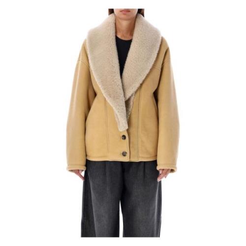 Shearling Jas Beige Aw24 Golden Goose , Beige , Dames