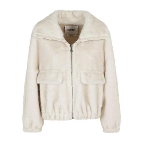 Faux Fur Jas voor Vrouwen Essentiel Antwerp , Beige , Dames