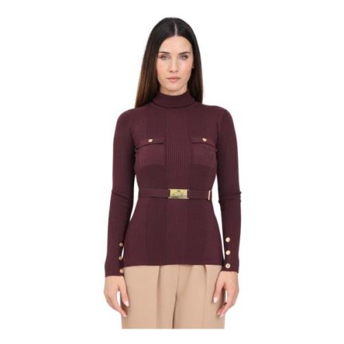 Bordeaux Coltrui Trui Elisabetta Franchi , Brown , Dames