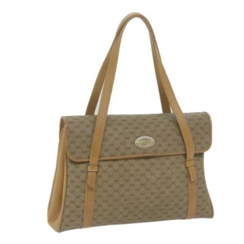 Pre-owned Leather handbags Gucci Vintage , Beige , Dames