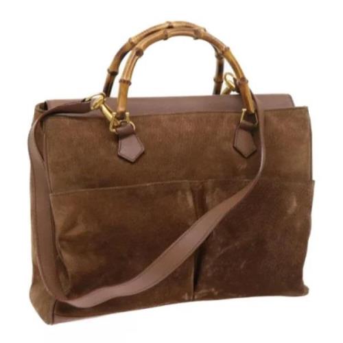 Pre-owned Suede handbags Gucci Vintage , Brown , Dames