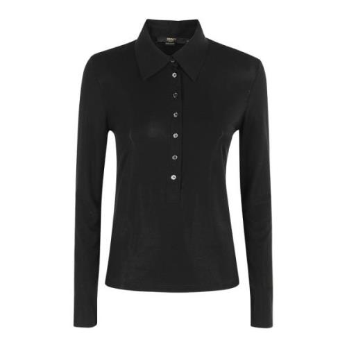 Klassiek Polo Shirt voor Mannen Seventy , Black , Dames