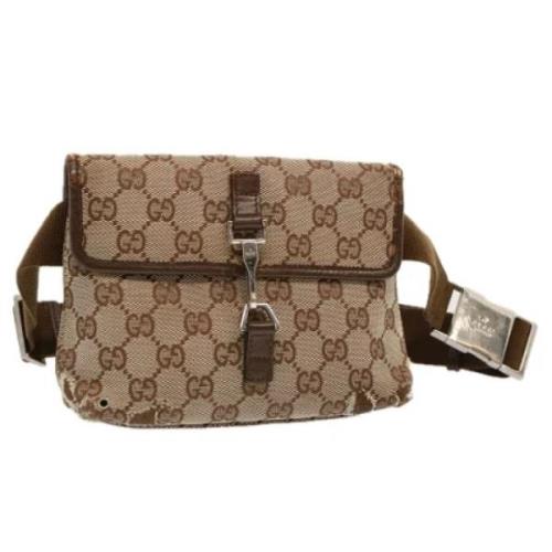 Pre-owned Canvas crossbody-bags Gucci Vintage , Beige , Dames