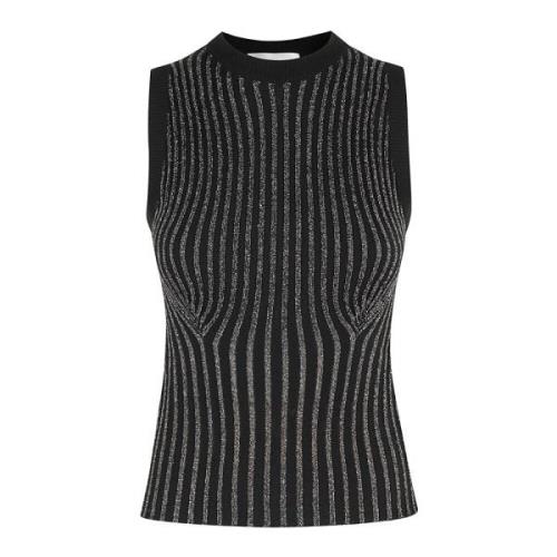 Glitter Tanktop DES Phemmes , Black , Dames