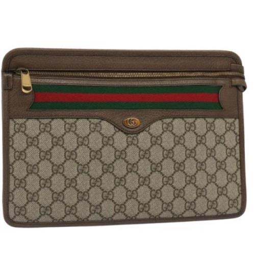 Pre-owned Canvas clutches Gucci Vintage , Beige , Dames