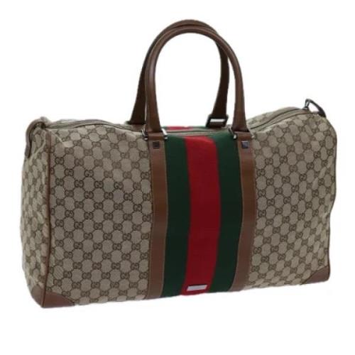 Pre-owned Canvas travel-bags Gucci Vintage , Beige , Dames