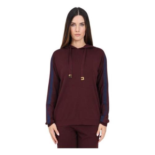 Bordeaux Hoodie Casual Herfst/Winter Elisabetta Franchi , Brown , Dame...