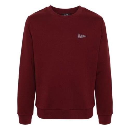 Standaard College Print Sweatshirt A.p.c. , Red , Heren