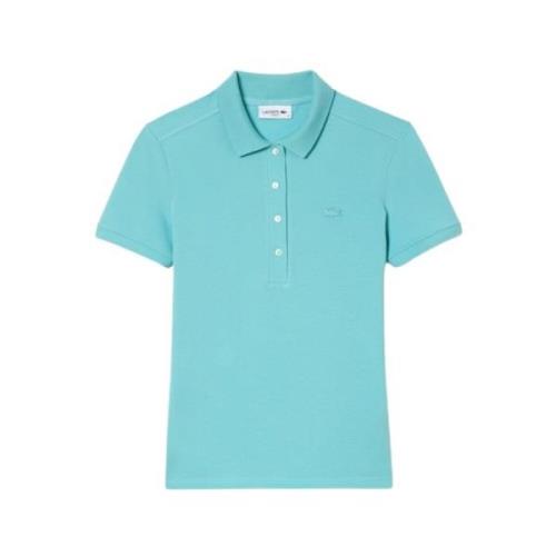 Heldere Blauwe Polo T-shirts en Polos Lacoste , Blue , Dames