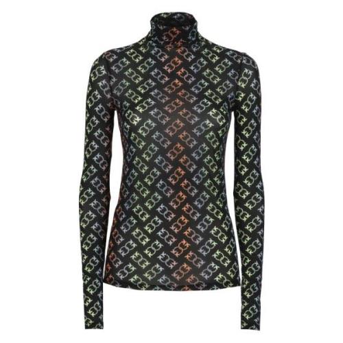 Zwarte Sweater met Love Birds Patroon Pinko , Black , Dames