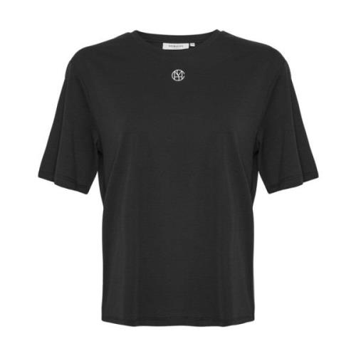 Icon Tee - Zwart/Ivoor Moss Copenhagen , Black , Dames