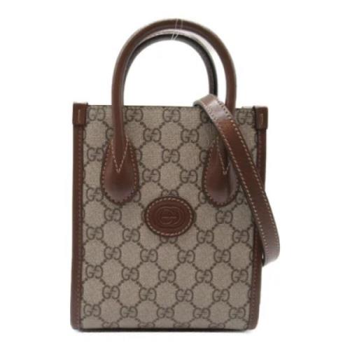 Pre-owned Leather gucci-bags Gucci Vintage , Beige , Dames