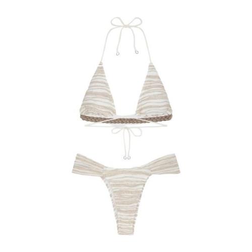 Hoge driehoek bikini met vaste onderkant Me-Fui , Beige , Dames