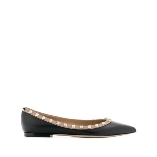 Zwarte Ballerina Schoenen voor Vrouwen Valentino Garavani , Black , Da...