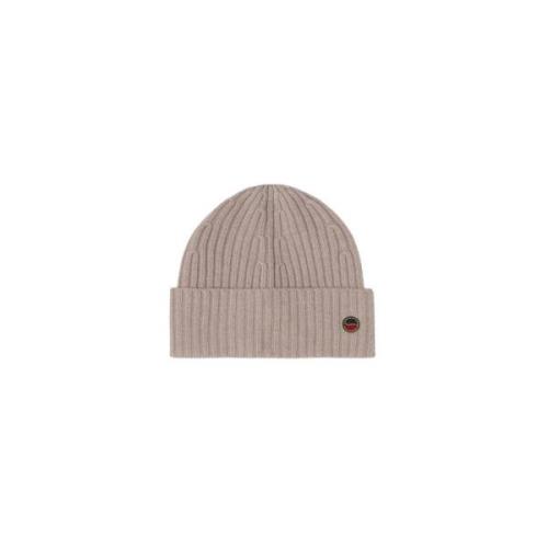 Beige Ribgebreide Merinowol Beanie Busnel , Beige , Dames