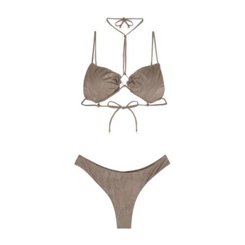 Driehoekige bikini met Braziliaanse onderkant Me-Fui , Beige , Dames