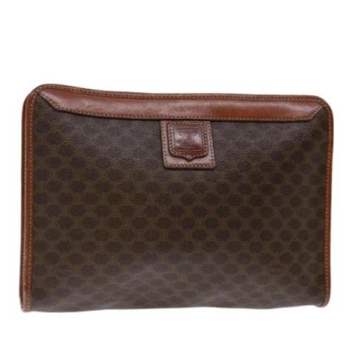 Pre-owned Leather clutches Celine Vintage , Brown , Dames