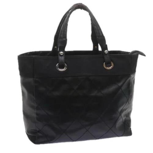 Pre-owned Coated canvas totes Chanel Vintage , Black , Dames