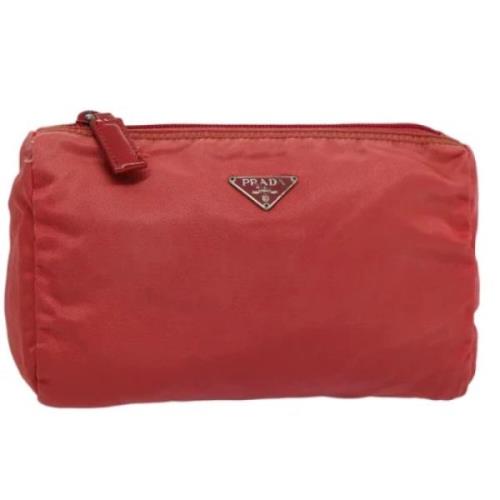 Pre-owned Nylon pouches Prada Vintage , Red , Dames