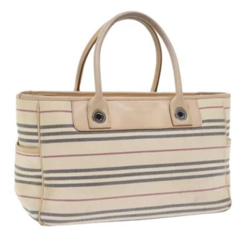 Pre-owned Canvas handbags Burberry Vintage , Beige , Dames