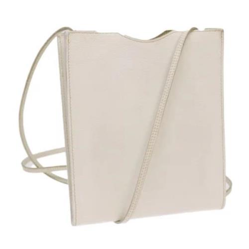 Pre-owned Leather shoulder-bags Hermès Vintage , White , Dames