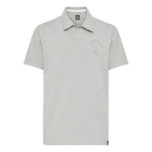 Katoenmix Jersey Polo Shirt Boggi Milano , Gray , Heren