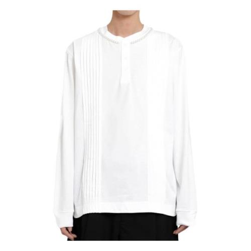 Witte Beaded Henley Shirt Simone Rocha , White , Heren