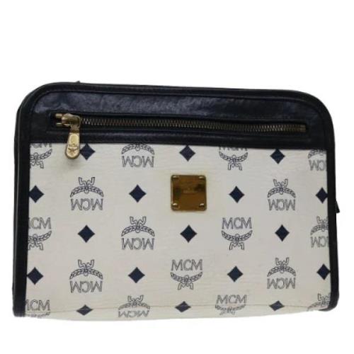 Pre-owned Leather clutches MCM Pre-owned , White , Dames