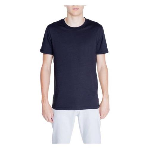 Zwart Katoenen T-shirt voor Mannen Peuterey , Black , Heren