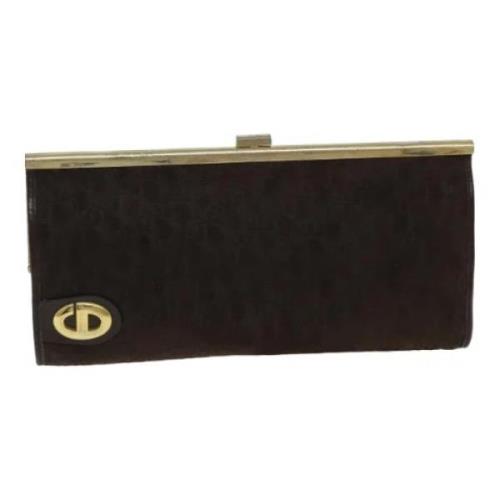 Pre-owned Leather clutches Dior Vintage , Brown , Dames